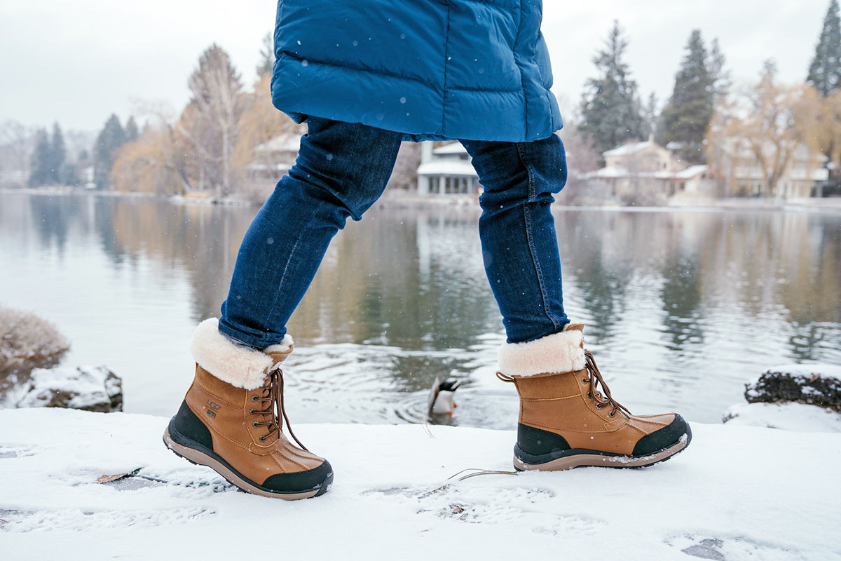 Trendy Shoes Wear -Trendy Shoes Wear UGG Adirondack III womens winter boot walking near water
